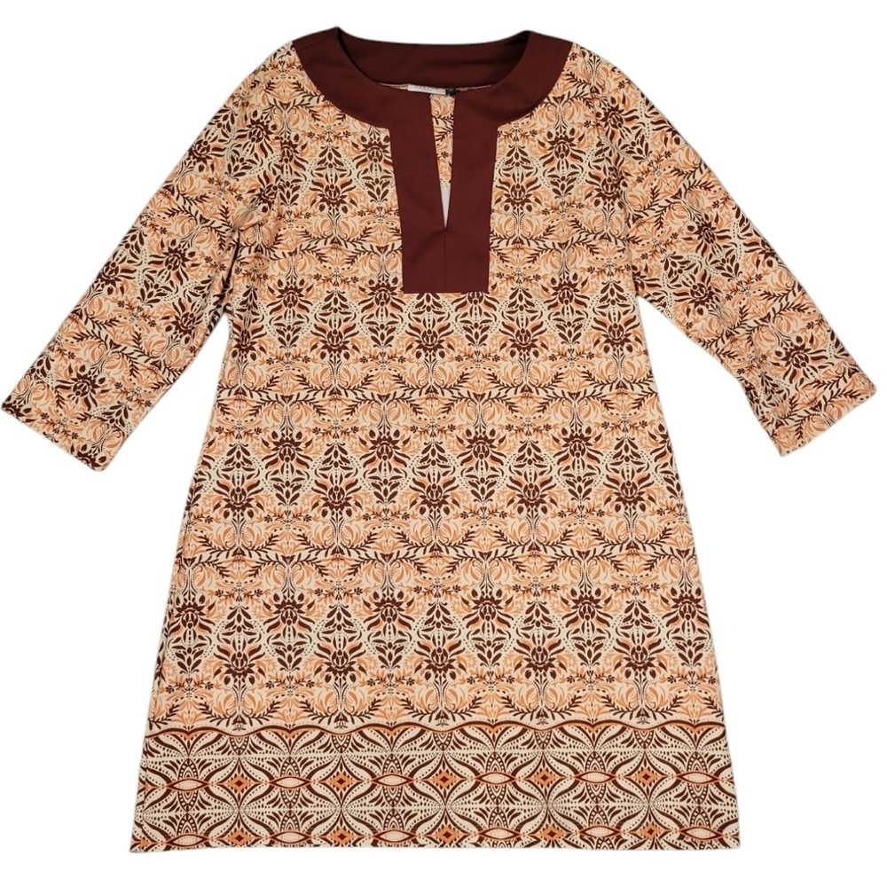Cabana‎ Life Tunic Dress Moroccan Tile Print Women's XL Shift V-neck UPF Swim